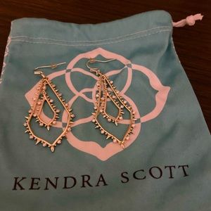 Kendra Scott gold hanging earrings with crystals!